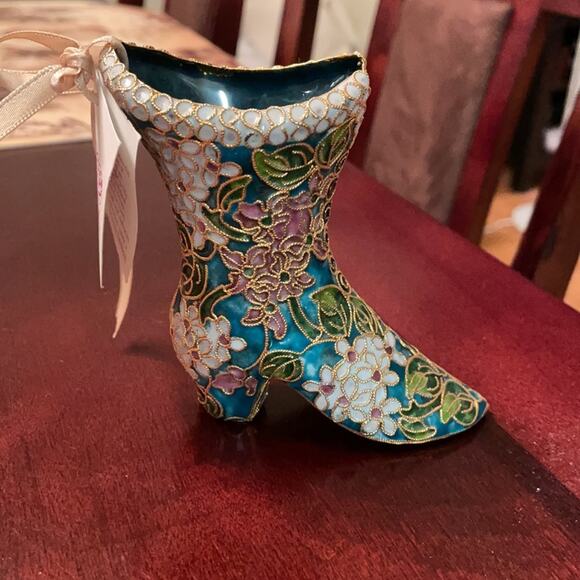 NWT NYCO boot blue floral ornament decor - Picture 2 of 6